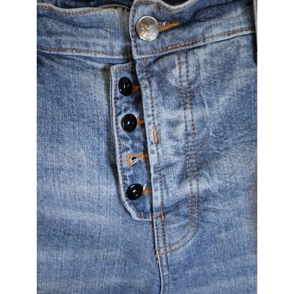 ARTMEETSCHAOS Men's Distressed Skinny Jeans Size 36 Light Wash Ripped Pants